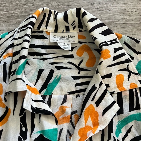 Vintage Christian Dion Separates outfit Skirt & button up shirt size 10 Rayon - Picture 3 of 8